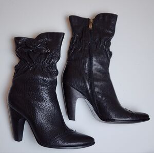 OTTO Black Textured Heeled Boots